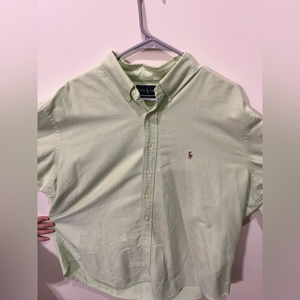 Mint green long sleeve Polo by Ralph Lauren. In good as new condition!